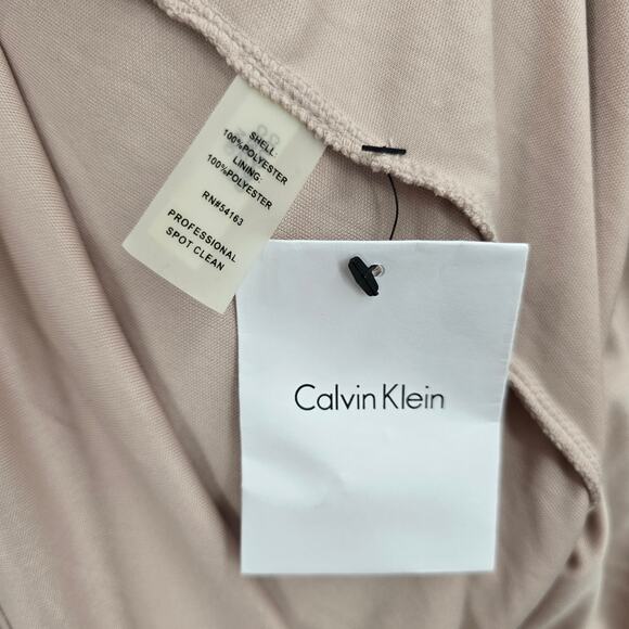 Calvin Klein Gold Flare Rhinestone Sleeveless Knee Length Mesh Dress 8 Medium - Picture 7 of 7